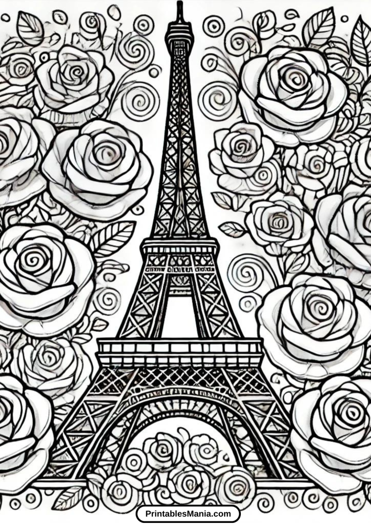 eiffel tower coloring pages free