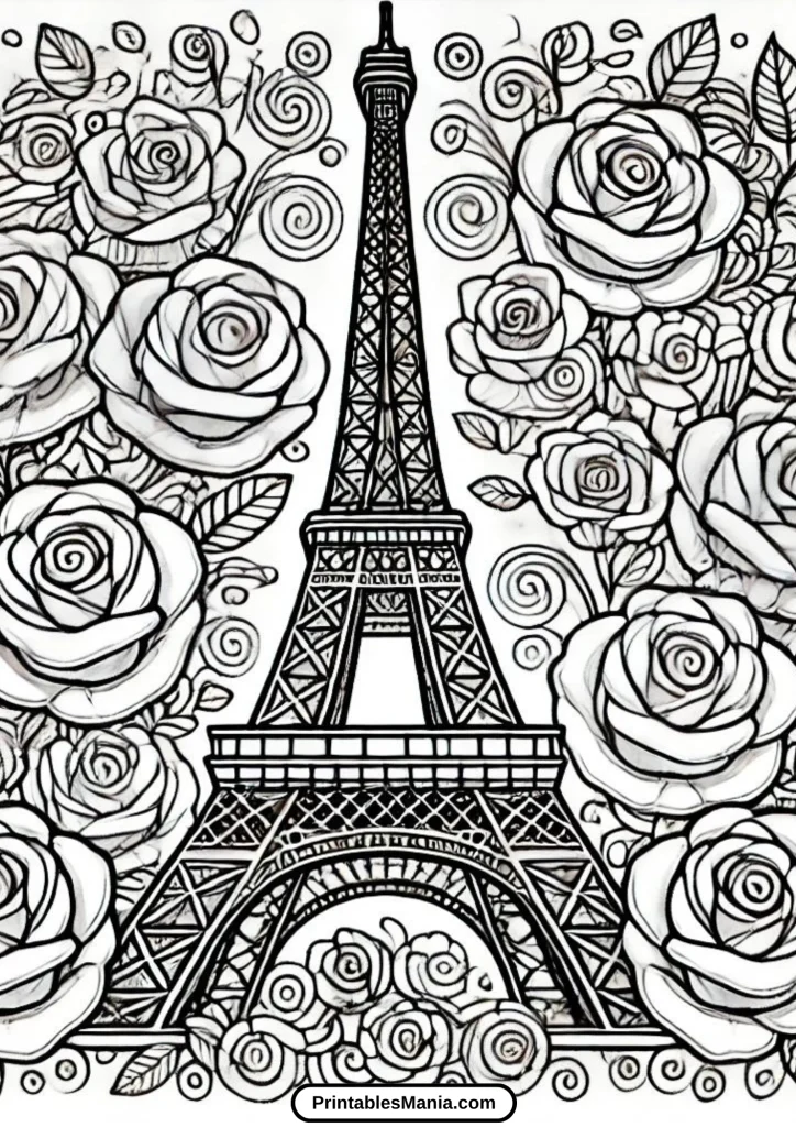 eiffel tower coloring pages free