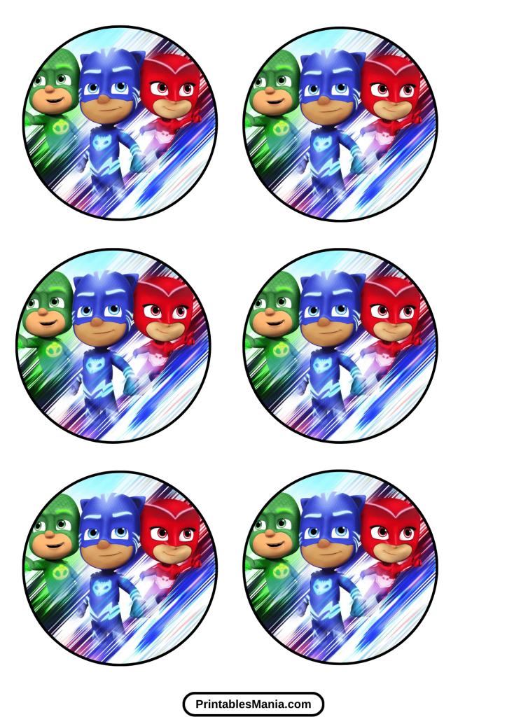 pj mask cupcake toppers free printables