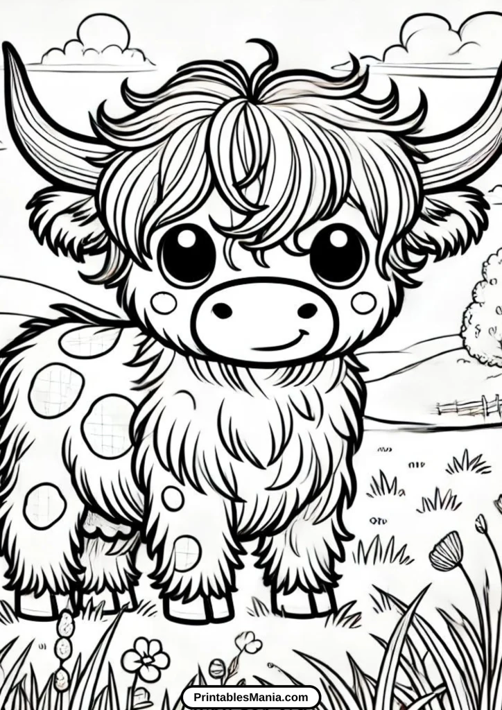 cartoon cow coloring page