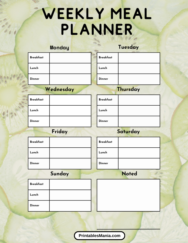 free printable meal planners