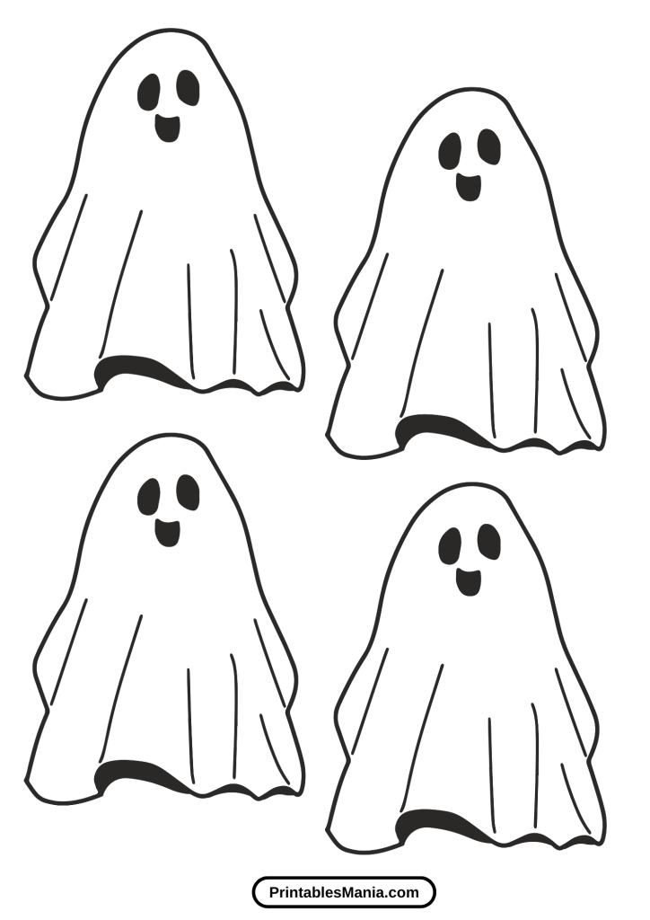 printable ghost template for Halloween crafts