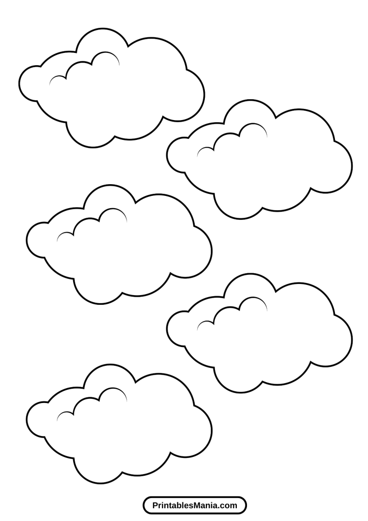 cloud cutout template for classroom activities