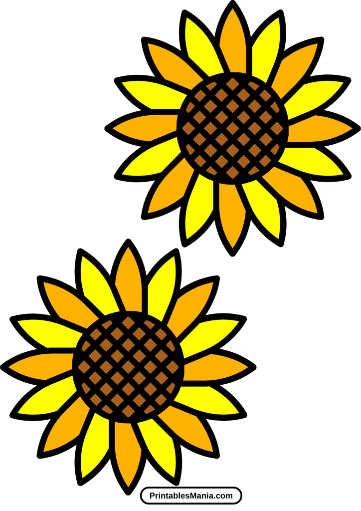 basic sunflower template for preschoolers