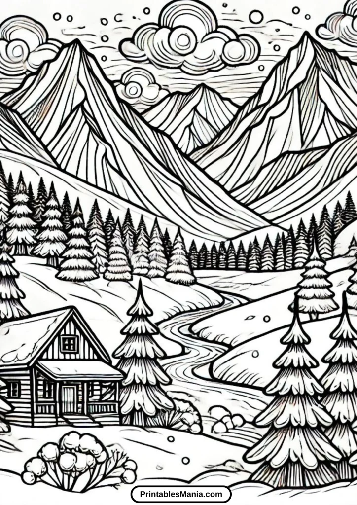 mmountain coloring page