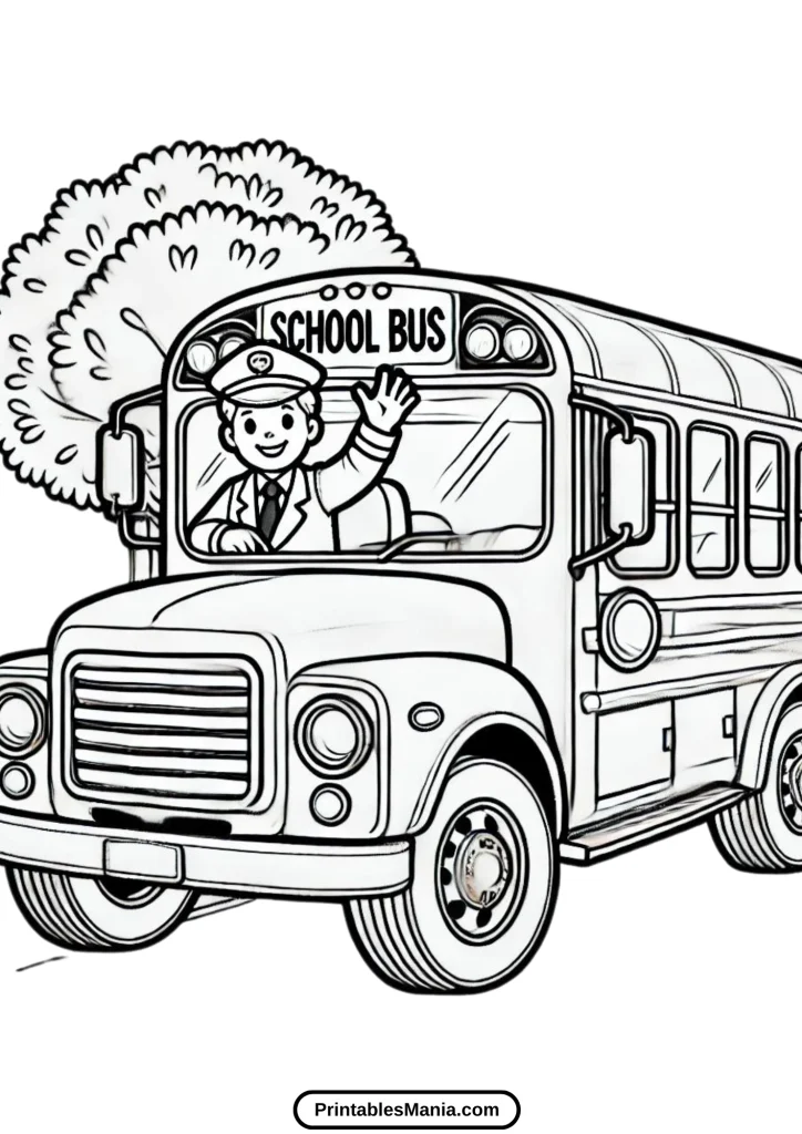 fun school bus coloring page for children