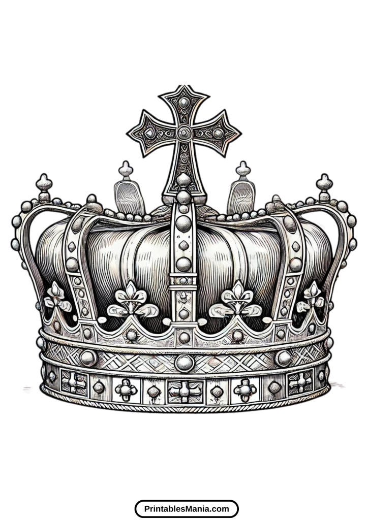 detailed royal crown coloring page