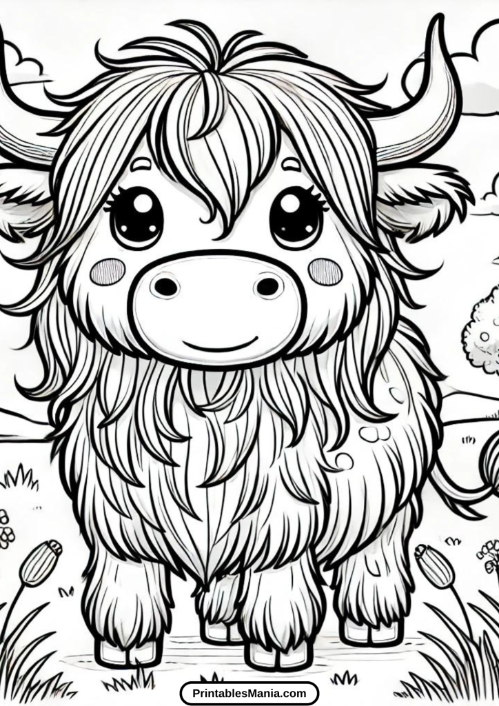 easy cow coloring pages