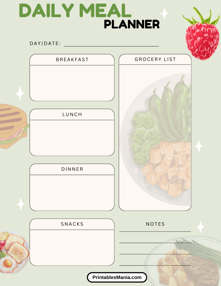 Free Printable Meal Planner PDF - Printables Mania