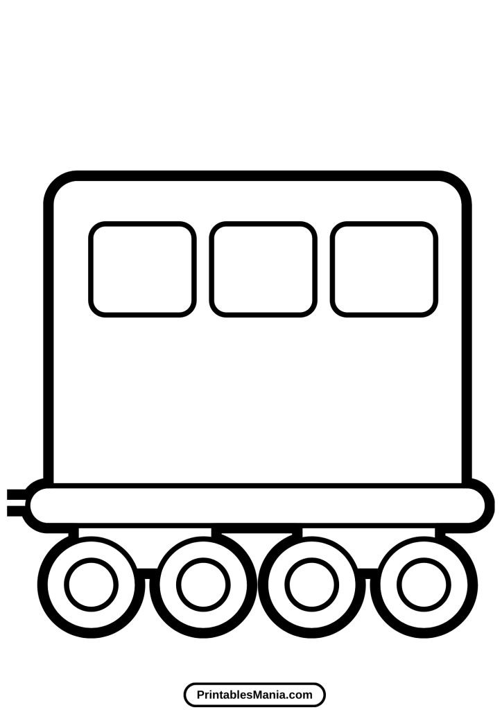 free downloadable train outline for children to color