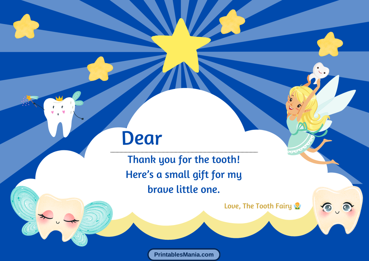 Tooth Fairy Note Printable Printables Mania