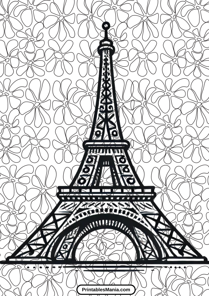 paris eiffel tower coloring pages