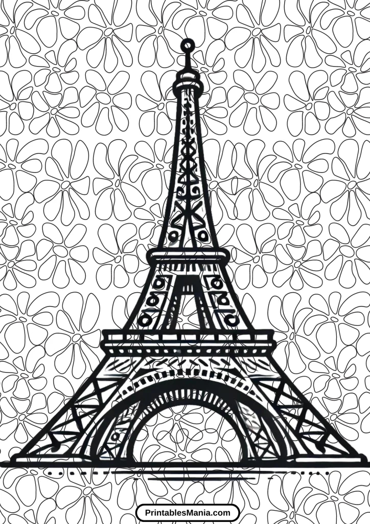 paris eiffel tower coloring pages