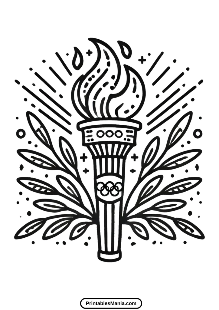 decorative olympic torch coloring page