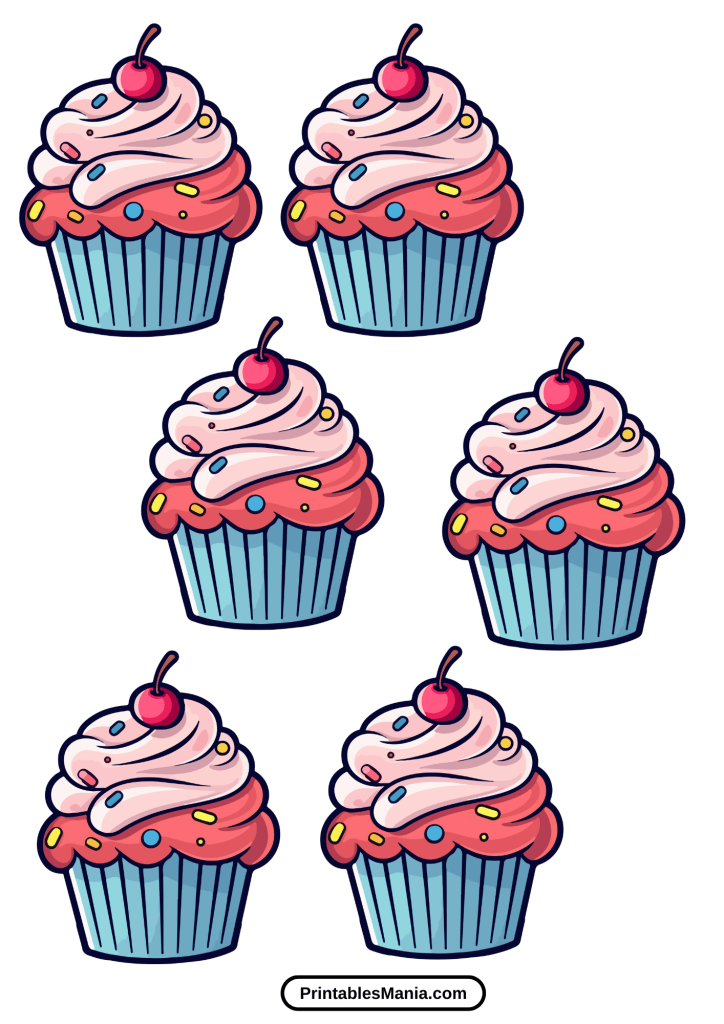 small cupcake template for scrapbooking