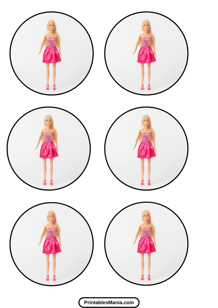 free printable barbie cupcake toppers