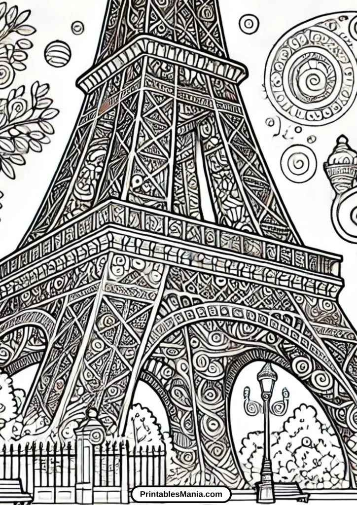 eiffel tower paris printable coloring pages