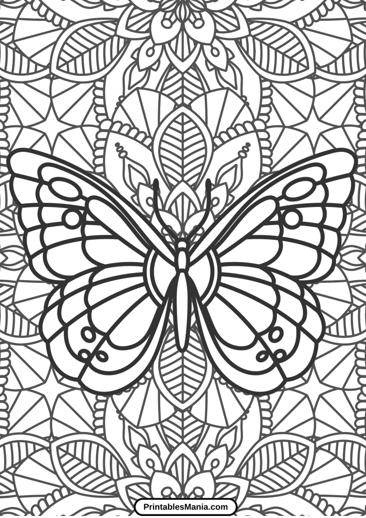 difficult butterfly coloring pages