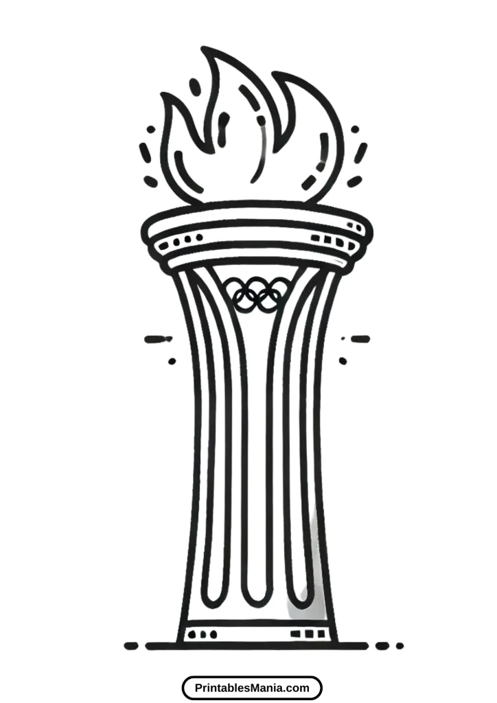 easy olympic torch coloring page for toddlers