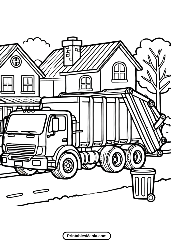 garbage truck coloring page free