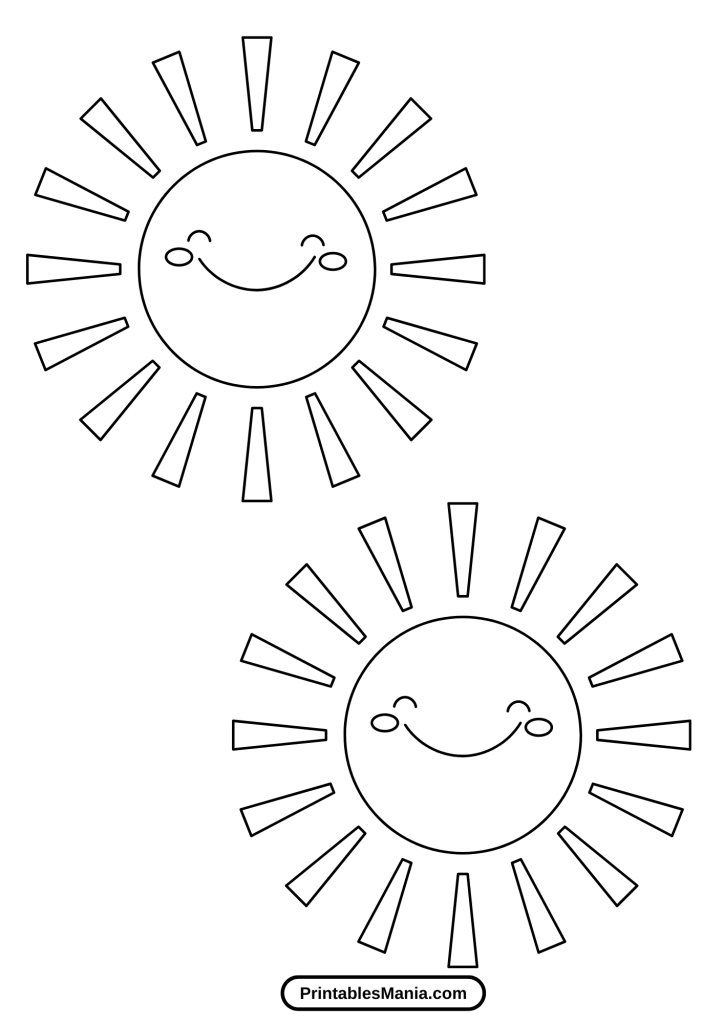 simple sun outline template