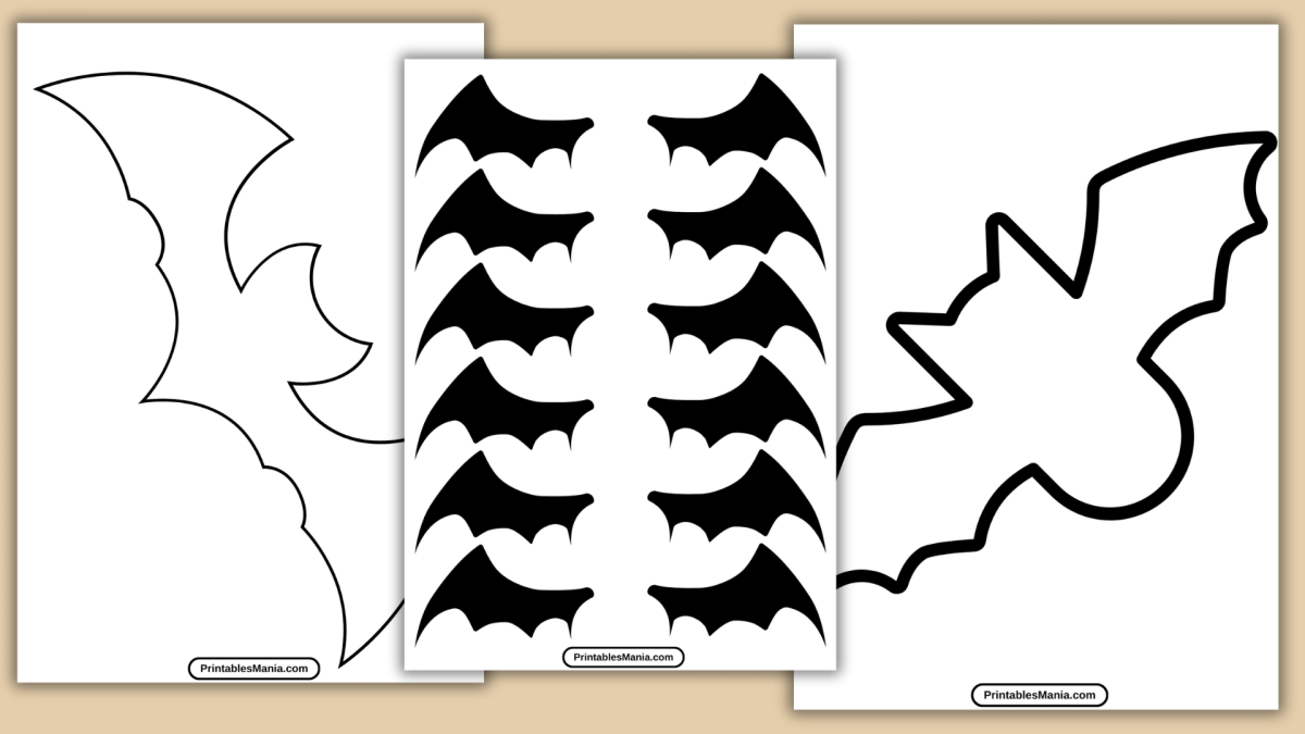 Bat Template Printable - Printables Mania