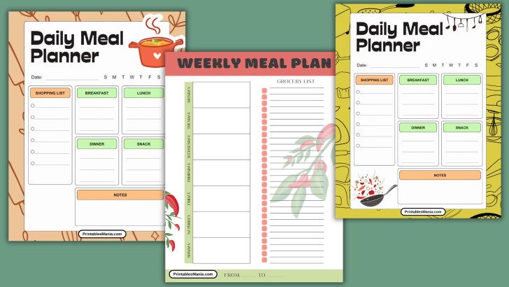Free Printable Meal Planner PDF - Printables Mania