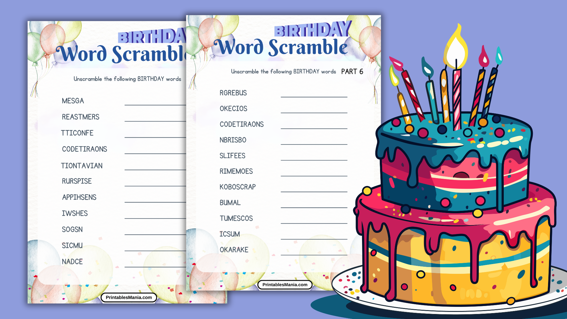 Birthday Word Scramble