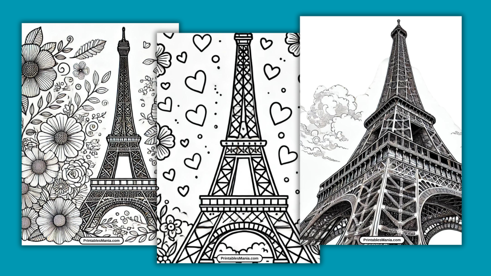 Eiffel Tower Coloring Page - Printables Mania