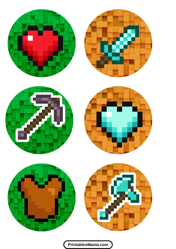 free printable minecraft cupcake toppers