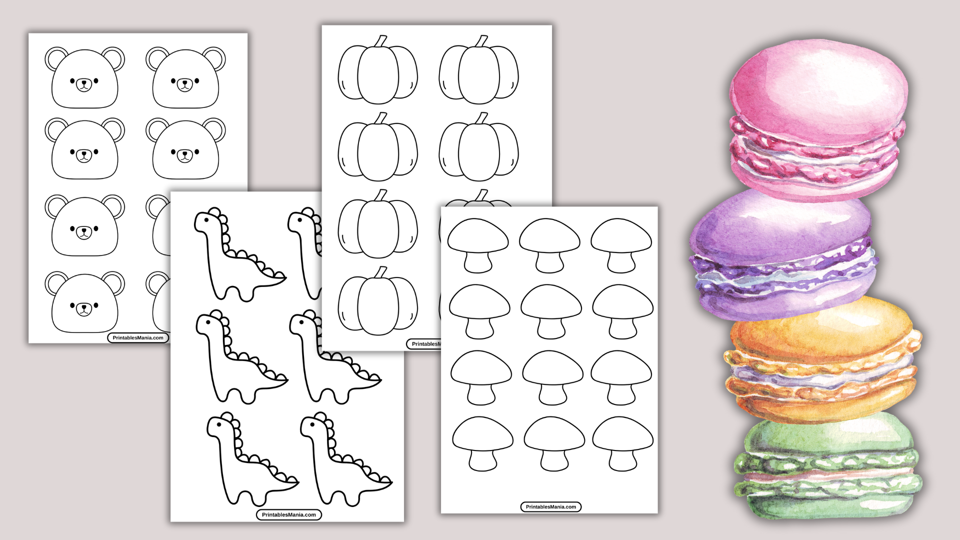 Macaron Template Printable