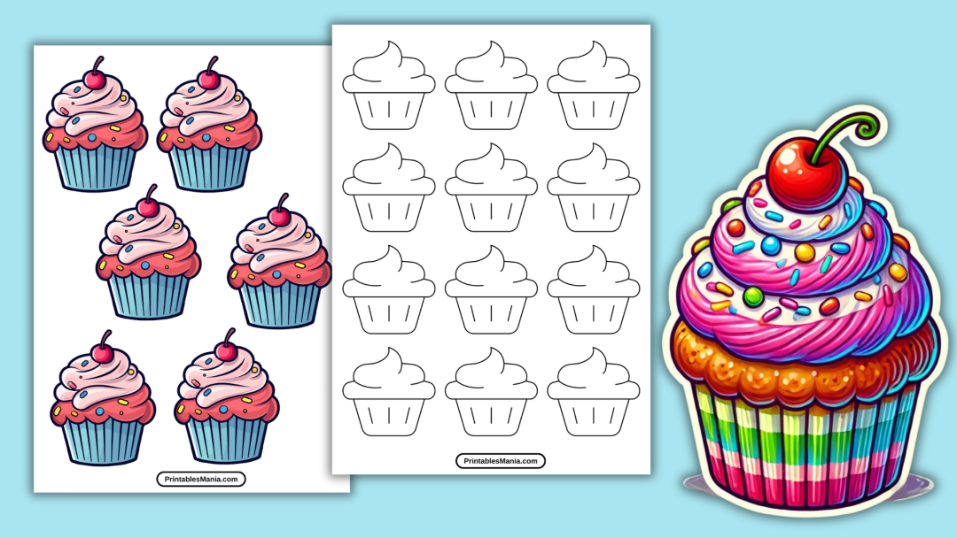 Printable Cupcake Template - Printables Mania