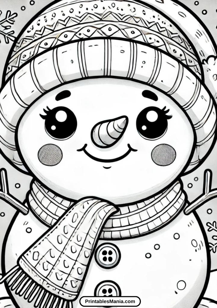 snowman coloring pages for kindergarten