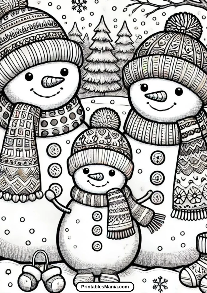 basic snowman coloring page