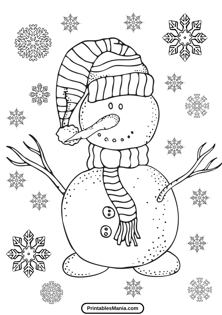 big snowman coloring page