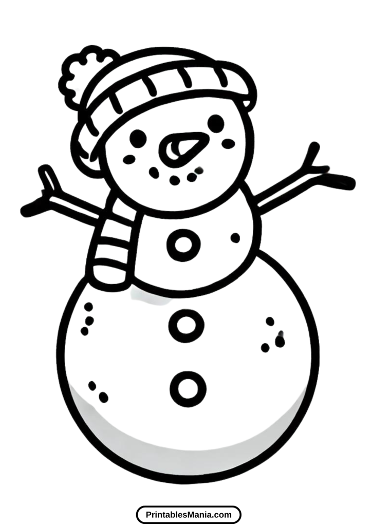 coloring page of snowman