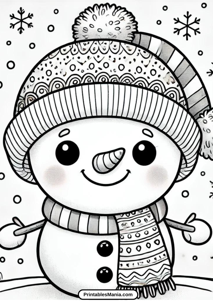 christmas snowman coloring page