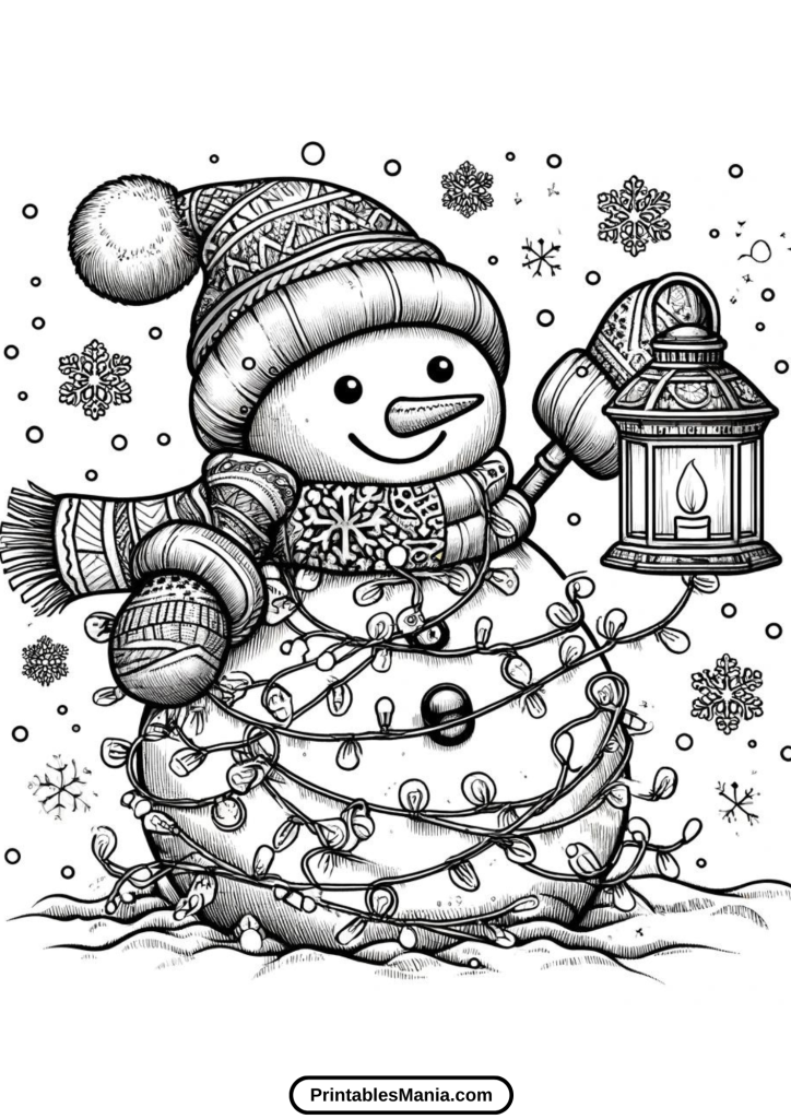 christmas snowman coloring page