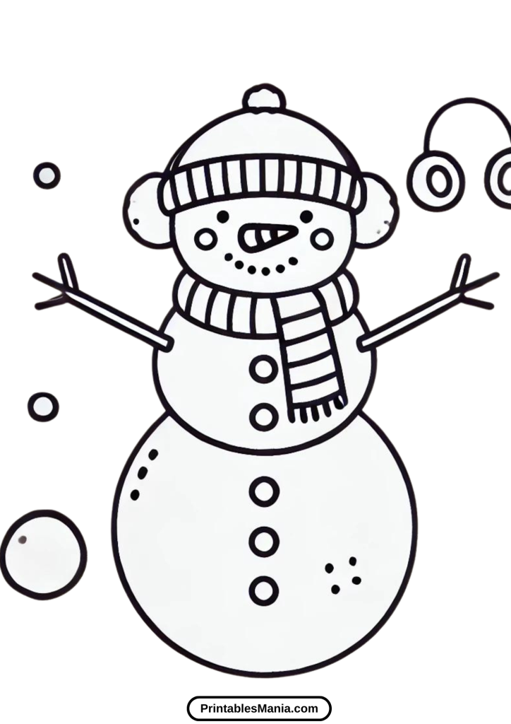 decorate a snowman coloring page