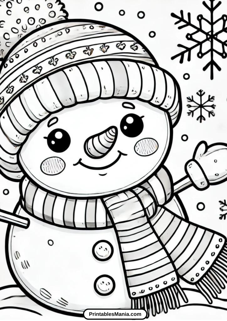 snowman coloring page printable