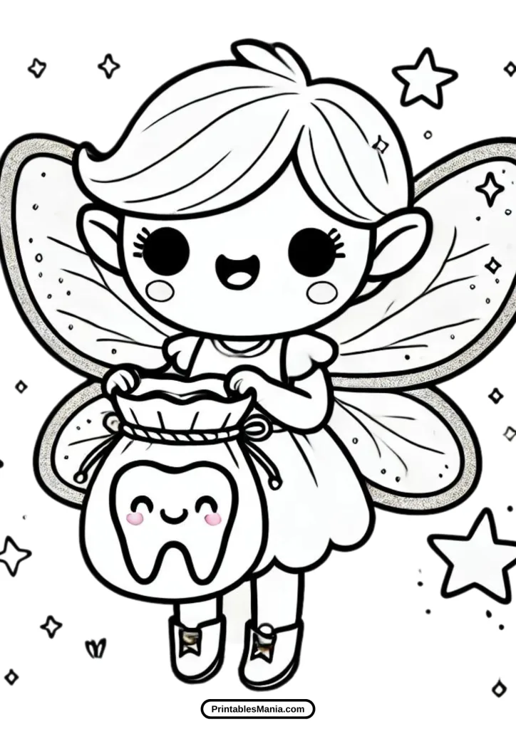 tooth fairy coloring page pdf