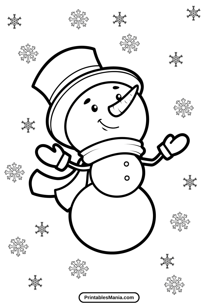 snowman coloring page free