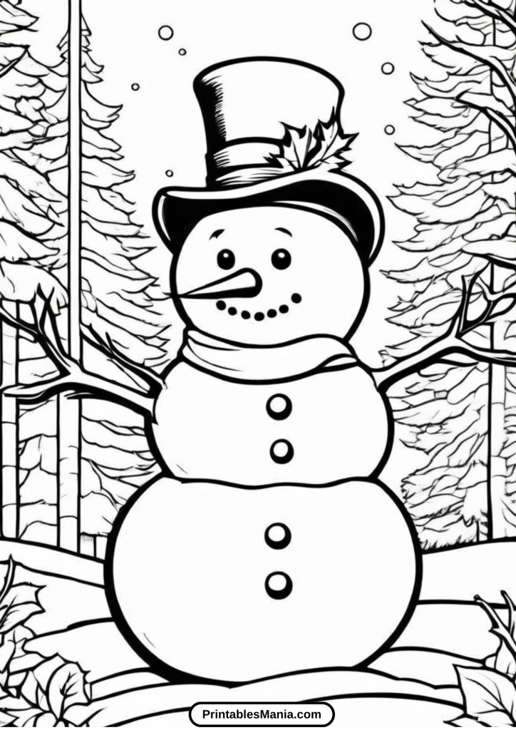 cute snowman coloring page