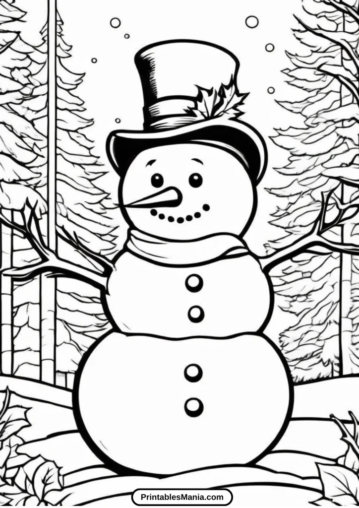 cute snowman coloring page