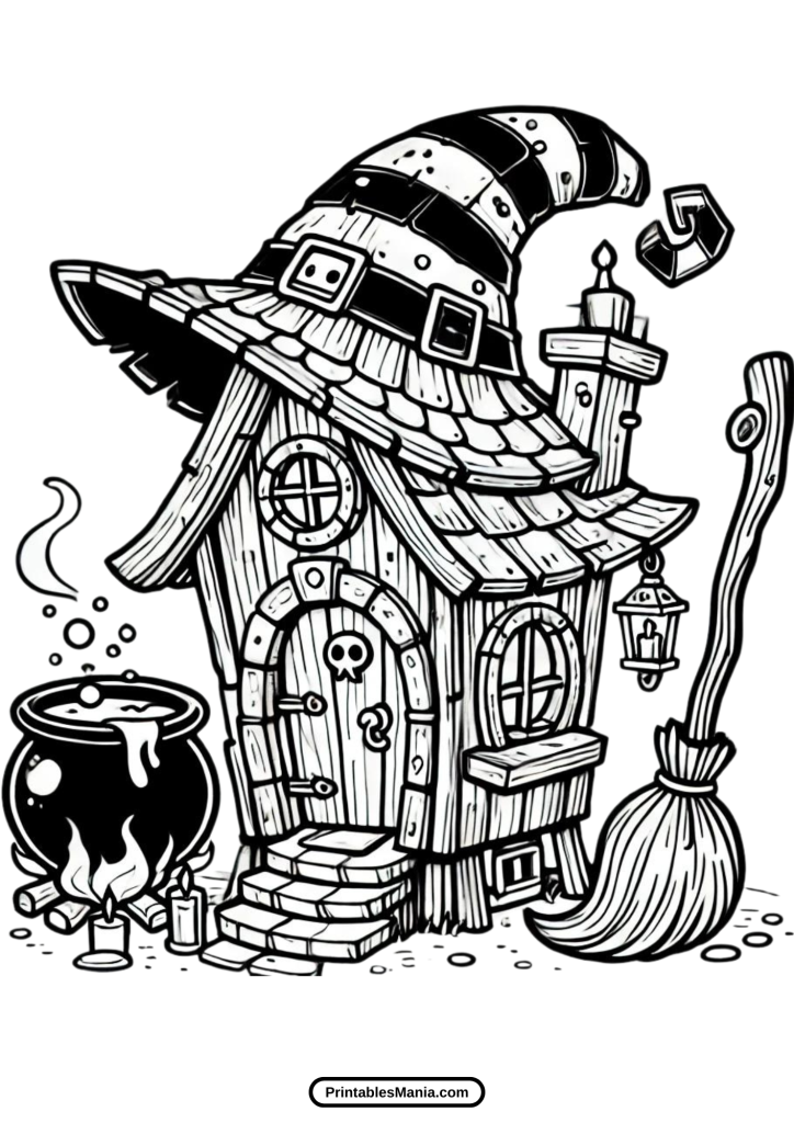 fun haunted house coloring sheet