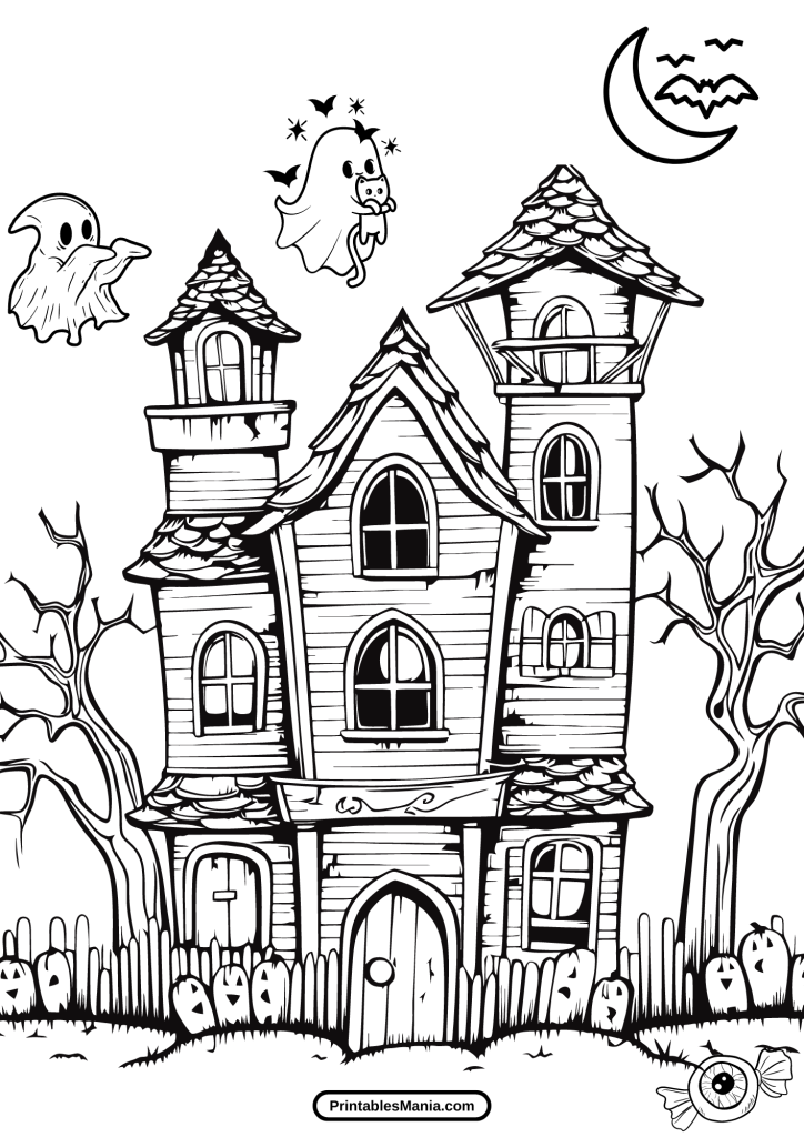 printable Halloween haunted house