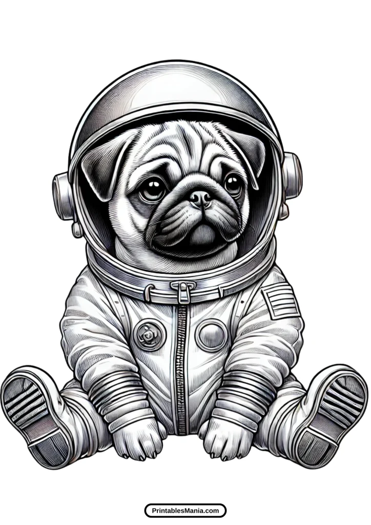 pug dressed as an astronaut