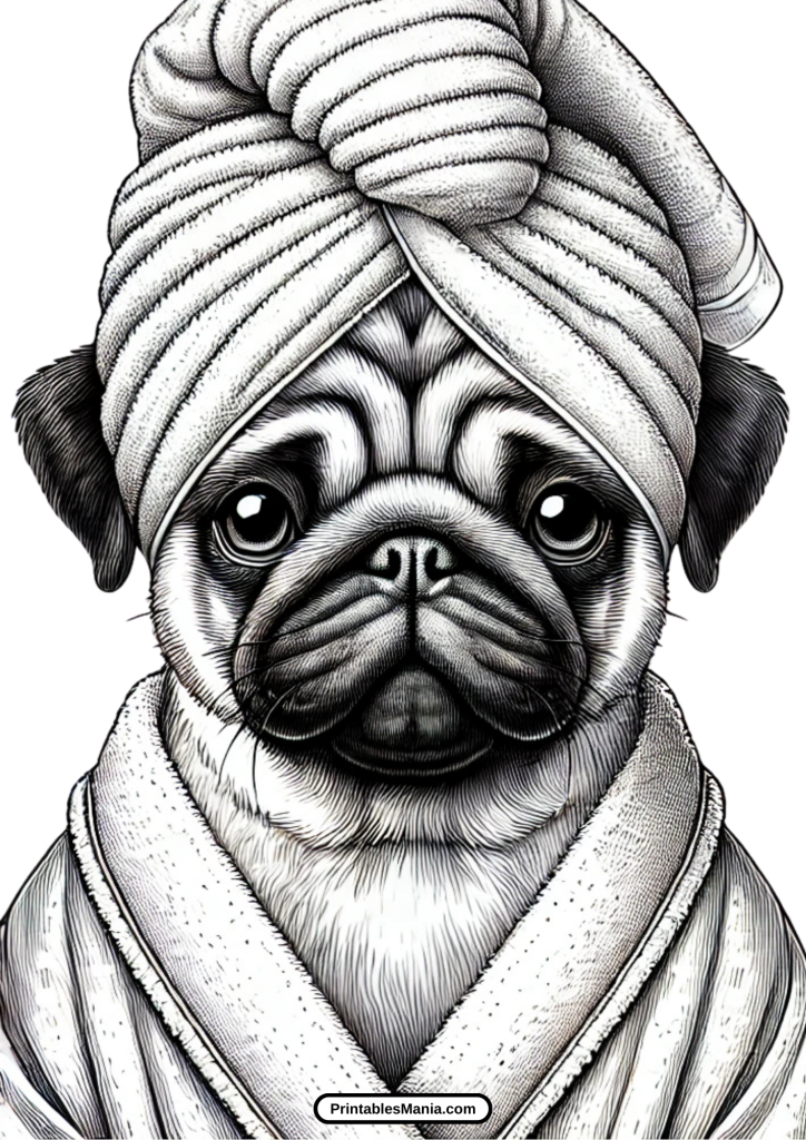 simple pug coloring page