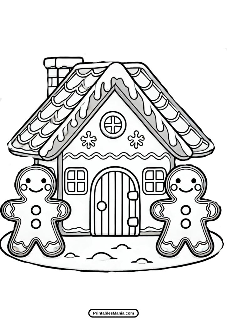 gingerbread house for christmas coloring activities