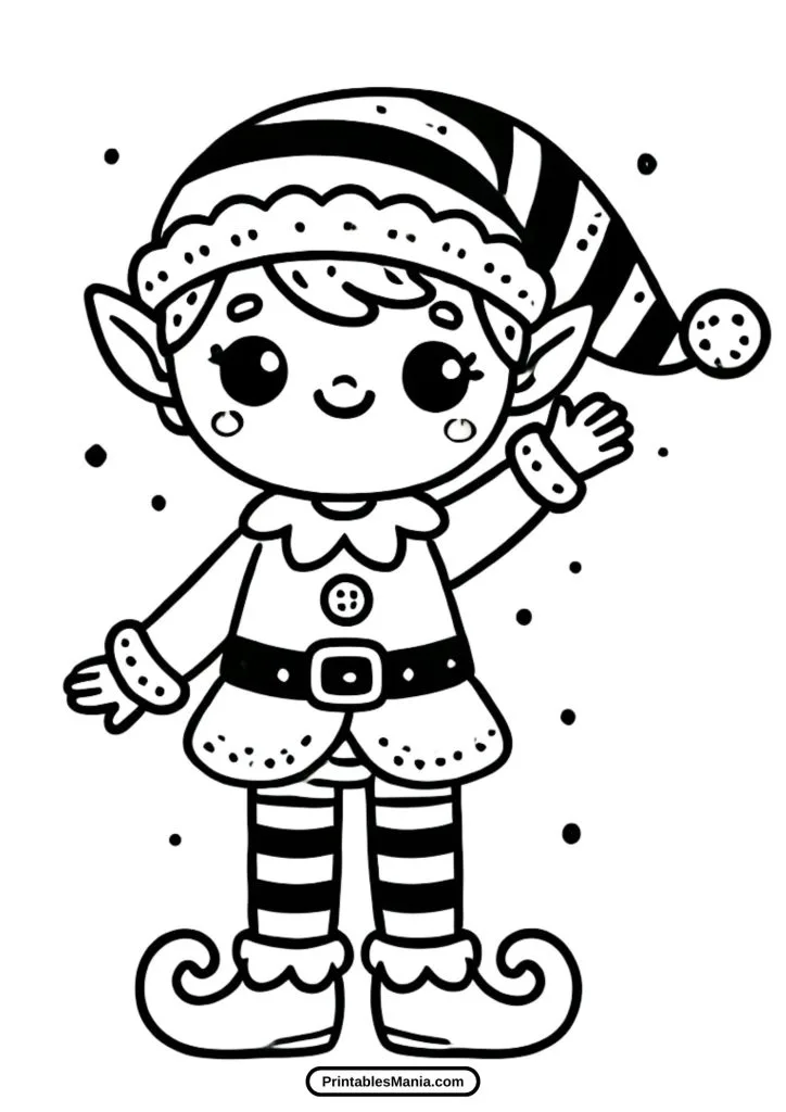 simple elf coloring page